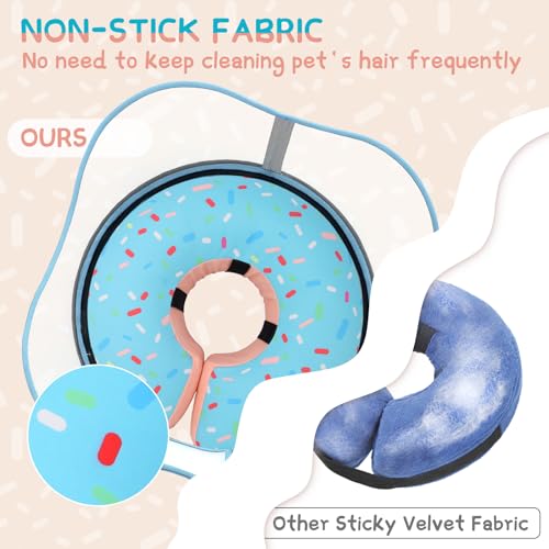 Supet Raised Inflatable Dog Cone Collar to Stop Licking, Soft Dog Cone Alternative After Surgery, Doggie Neck Donut Collar for Small Medium Large Dogs - color: Donut Light Blue, size: XXL(Neck 18.5"-23.5")