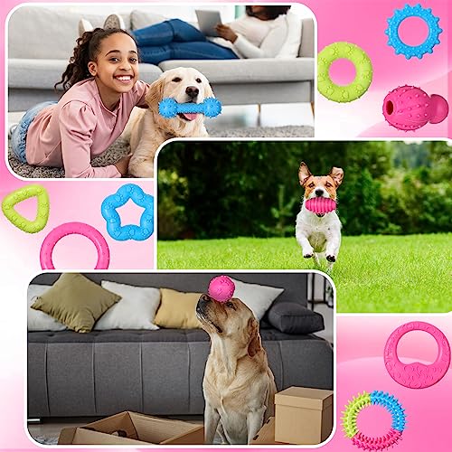 Sanwuta 30pcs Puppy Dog Chew Toy Bulk Rubber Teething Toy for Small Dog