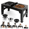 4-in-1 Elevated Dog Bowl Stand with Slow Feeder, 5 Adjustable Heights