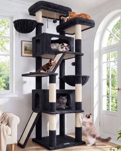 Globlazer 79in Heavy Duty Cat Tree for Large Cats, S79, Dark Grey - color: Dark Grey