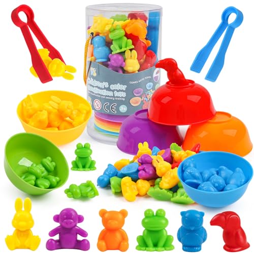 Counting Animals Toys Matching Game Preschool Learning Activity for 3+yrs