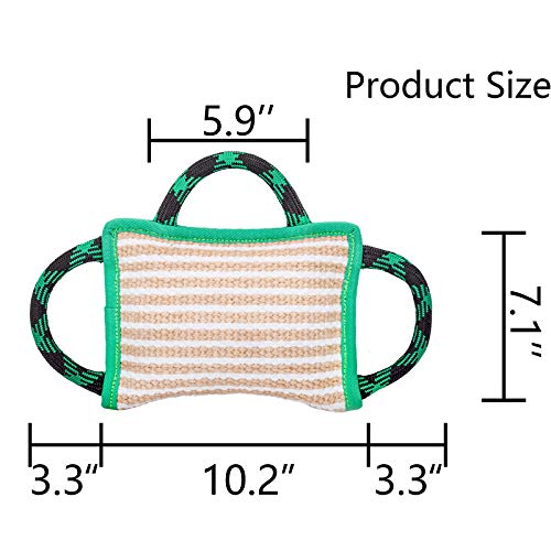 ToLanbbt Dog Toy, Tug of War Jute Bite Pillow (11' x 7.8'), Training Equipment for Medium to Large Dogs, Green - style: Style 1