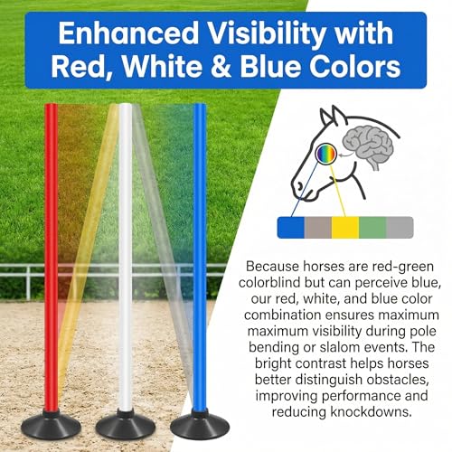 Pole Bending Set – 6ft 6-Pack Agility Training Poles for Horse,dog,soccer