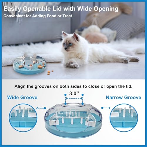 Interactive Cat Treat Puzzle Enrichment Toys, Sky Blue - color: Sky Blue