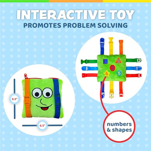 Buckle Toys, Buster Square, Learning Activity, Easy Travel Toy for Toddlers - size: 6.5 inches