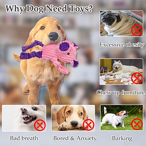 LECHONG 5 Pack Tough Dog Toys Stuffed Squeaky Dog Toys Assortment Plush Animal Dog Toy Value Bundle Puppy Pet Dog Toys for Small Medium Large Dogs - size: 5 Pack Stuffed Dog Toys