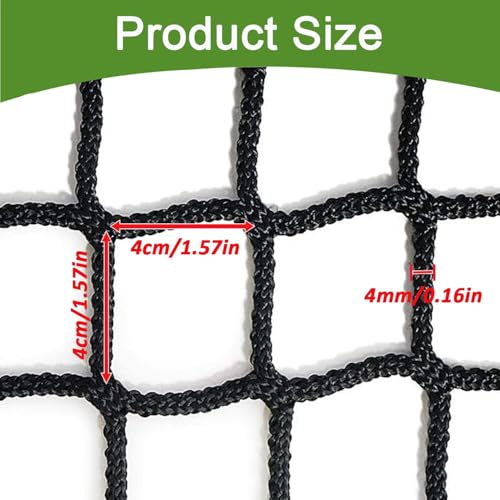 Safety Rope Net Kids Pet Stairs Balcony Railings Protection Rope Netting Playground Safety Net Sports Netting Baseball Backstop Nets Black - size: 4.9X16.4ft