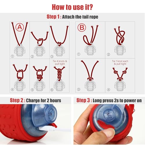 Interactive Dog Toys, Smart Automatic Moving Dog Ball with Rope, Rechargeable Motion Activated Rolling Dog Toy for Small Large Dogs Aggressive chewers to Keep Them Busy