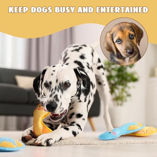 Nocciola Duck Squeaky Dog Toy, New 2025 Indestructible Dog Toy for Aggressive Chewers, Stuffed Toy with Two Tough Layers, Minky Plush for Comfort and Chewing, Yellow - color: Minky Yellow