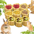 100g Rabbit Chew Toys for Bunny,4 Varieties Natural Papaya Wood Chew Treats with Organic Alfalfa Hay, Dried Carrot, Apple and Sweet Potato for Rabbits Guinea Pigs Hamsters Chinchillas Gerbils