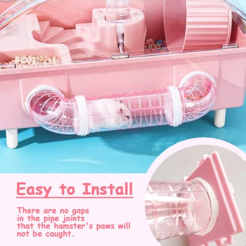 2 Hamster Tubes Kits, DIY Hamster Tunnel Adventure External Pipe - color: Pink