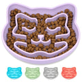 Snuggli Slow Feeder Cat Bowl | Cat Puzzle Feeder for Slow Eating, Mental Enrichment, Digestion, & Bloat Relief | Non-Slip Silicone, Dishwasher Safe, 1 Cup (Lavender) - color: Lavender