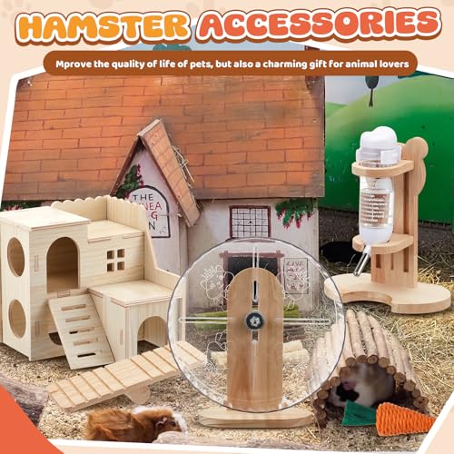 18 Pcs Hamster Cage Accessories Silent Hamster Wheel 15 Toys Set - style: Fun Interactive Style