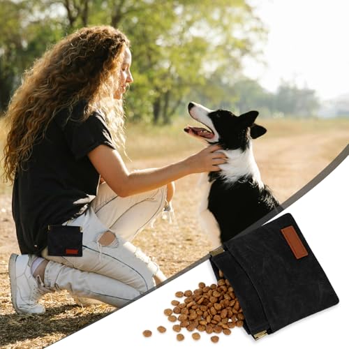 1 Pcs Pocket Pet Training Pouch,Dog Treat Pouch (Black) - color: Black