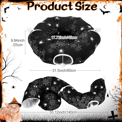 Aliceset Halloween Cat Tunnel Bed for Indoor Cats
