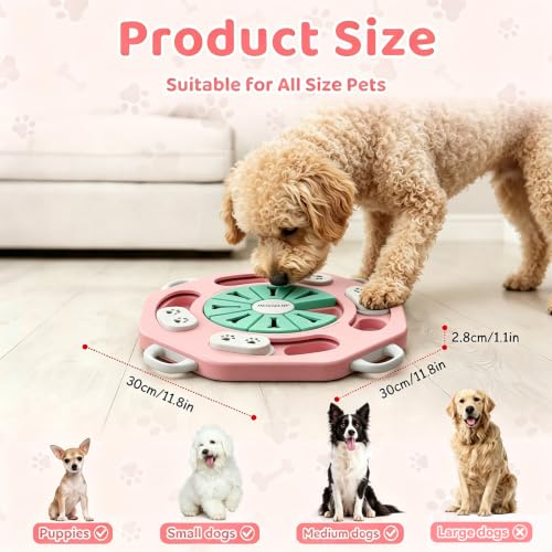 MateeyLife Dog Puzzle Toy for Smart Dogs, Puppy Enrichment Toys (L1, Pink) - color: L1, Pink