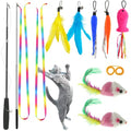 ZPH Cat Toys,Interactive Feather Variety Pack for Cats Wand Kitten Toy-Includ Cat Exercise Toy Fluffy Mouse Worms&Fish - style: SET B