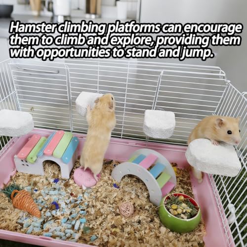 4 Pack Hamster Rat Lava Ledge Platform Teeth Grinding Chewing Toy (S,Grey)