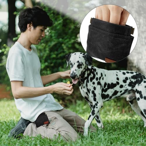 1 Pcs Pocket Pet Training Pouch,Dog Treat Pouch (Black) - color: Black