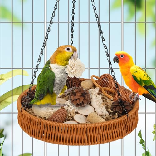Bird Toys Natural Bird Foraging Toys Parrot Shredding Toys(Large)