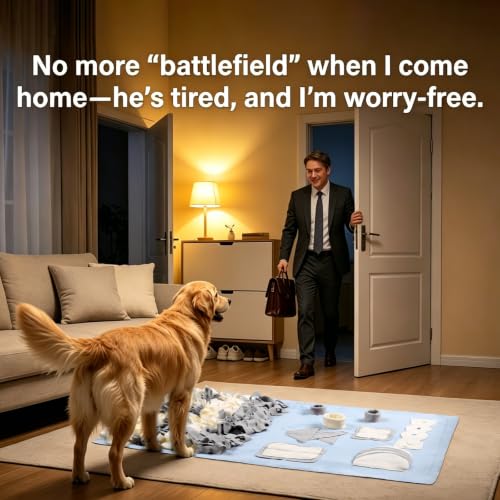 Snuffle Mat for Dogs: Slow Food Interactive Experience - color: Blue, size: Medium 22x38 inch