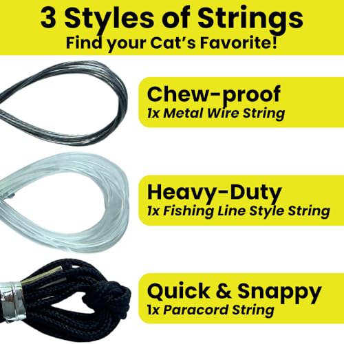 Forever Stick Durable Cat Wand Toy, 9 Attachments and 3 Strings - size: Forever Stick and Extra Toys and Strings