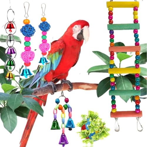 Bird Swing Standing Chewing Training Hanging Toy Hammock Climbing Ladder Drawbridge Birdie Perches Platform for Conure,Cockatiel,Mynah,Love Birds,Finches,Budgerigar,Pigeon - size: 10pcs