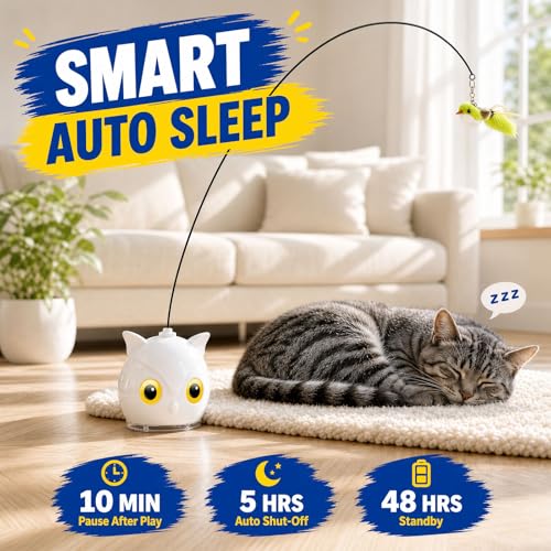 CATPICK Interactive Cat Toy for Indoor Cats, Automatic Flying Bird Toy - color: Grey