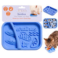 Sardina - Silicone Lick Mat + Slow Feeder for Cats & Small Dogs (Cobalt) - color: Cobalt