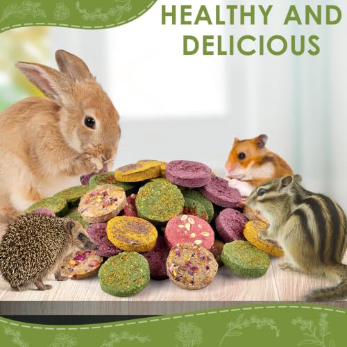 ERKOON 48Pcs Timothy Hay Cake Bunny Chew Toys, 100% Natural Handmade Small Animal Molar Treats, Timothy Grass Chews for Rabbit Guinea Pig Hamster Chinchilla Rat Gerbil Squirrel Teeth Grinding - size: 1.25 Pound (Pack of 1)