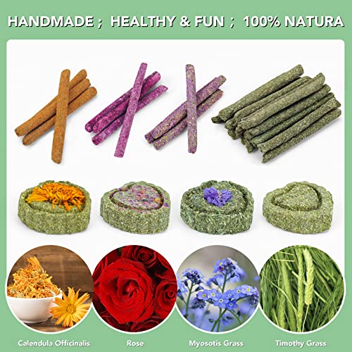 Rabbit Chew Toys Teeth Timothy Hay Sticks, Guinea Pig Chew Treats Toys - size: 36Pack-sticks Set
