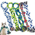 Rocfish [5 Pack] Dog Rope Toys for Aggressive Chewers, Nearly Indestructible Tug of War Toys for Large & Medium Dogs, 100% Cotton, Teeth Cleaning Chew Rope, Heavy Duty Tug of War Dog Toy for Boredom - size: 5 Pack - Dog Rope