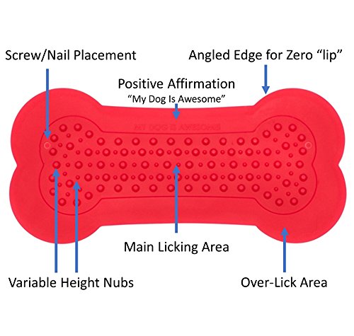 Lick Lick Pad Dog Accessories | Pet Shower Attachment | Dog Peanut Butter Lick Pad | Dog Bathing Station | Dog Bathing Supplies | Veterinarian Used | Suction to Wall | Large (Large - 2 Pack, Red) - color: Red, size: Large - 2 Pack