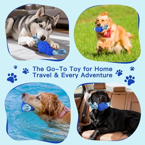 Dog Toys for Aggressive Chewers, Tough Squeaky Dog Chew Toy - color: Royal Blue