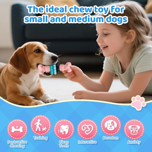 2 Pack Indestructible Puppy Chew Toy Soft Durable Teeth Cleaning