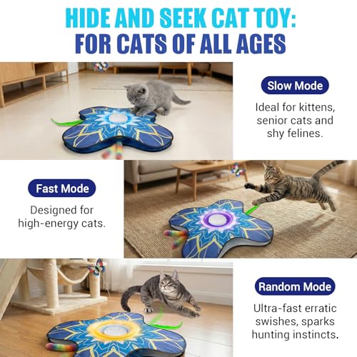 Interactive Cat Toys For Indoor Cats, Rechargeable Touch Automatic Cat Toy - color: Blue