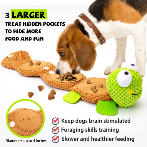 lilfrd Dog Puzzle Enrichment Toy, Squeaky Crinkle Plush Turtle Puppy Toy - style: Turtle