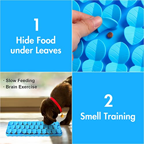 Silicone Snuffle Mat for Dogs, Blue, 14.6 x 7.3 inches - color: B(14.6"x7.3")-Blue
