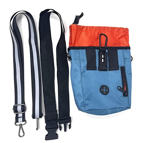 Jalousie Dog Training Pouch with Training Clicker and Water Bowl - 5 Ways to Wear - Carry Toys, Treats for Positive Reinforcement - Built-in Poop Bag Dispenser (Teal) - color: Teal