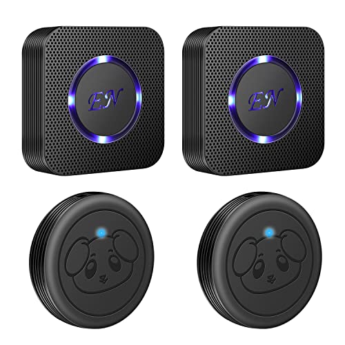 Dog Door Bell, Wireless Doggie Doorbells for Potty Training, Door Bell for Dogs to Go Outside, Dog Bells for Door(Black, 2 Receiver 2 Transmitters) - color: Black, size: 2 Receiver + 2 Transmitters
