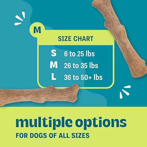 Pupstages Dogwood Stick Dog Chew Toy, Made in USA, Medium, 7.4" - size: Medium (Pack of 1)