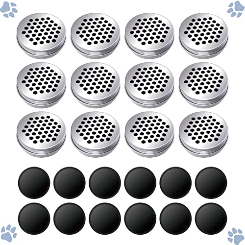 12 Pack Dog Scent Work Tins Training Kit Nose Work Magnetic Dots Scent Work Containers for Dogs Training Metal Box Smell Aluminum Cans with Lids (12pack)