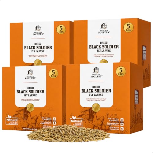 5Lb Black Soldier Fly Larvae for Birds, 20Lbs Total, 4-Pack - size: 20lb, style: Soldier Fly Larvae