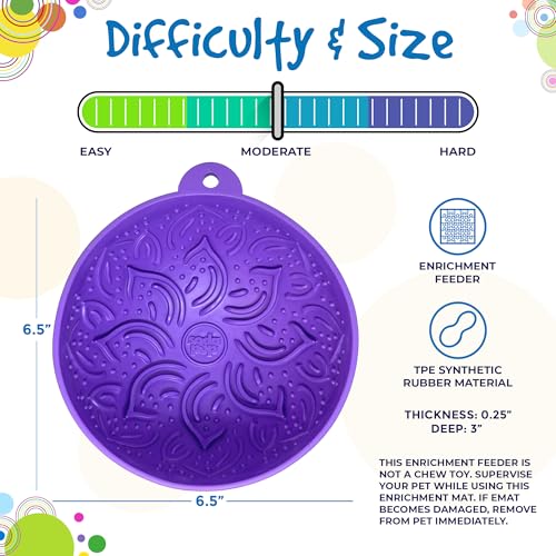 SodaPup Garden Tipsy Bowl eMat – Durable Lick Mat Enrichment Feeder Made in USA from Non-Toxic, Pet-Safe, Food Safe Rubber for Mental Stimulation, Avoiding Overfeeding, Calming, & More - color: Purple Garden Tipsy Bowl