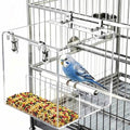 Hanging No Mess Bird Feeder for Cage, Transparent Acrylic Bird Feeder Cage - size: 5.1"L x 4.3"W x 5.1"H