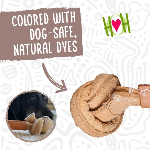 HuggleHounds Huggle-Hide Knotted Bone - Leather Dog Toys for Aggressive Chewers, Interactive for Small or Large Breeds, Tough & Durable - Leather Bone, Small - size: Small, style: Leather Bone