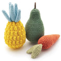 Nina Woof Organic Cotton Squeaky Dog Toy Set – Fruits & Veggies Pack