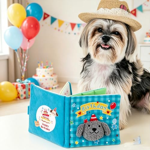 Dog Snuffle Sound Book Crinkle Hide Treat Puzzle (Birthday) - color: birthday