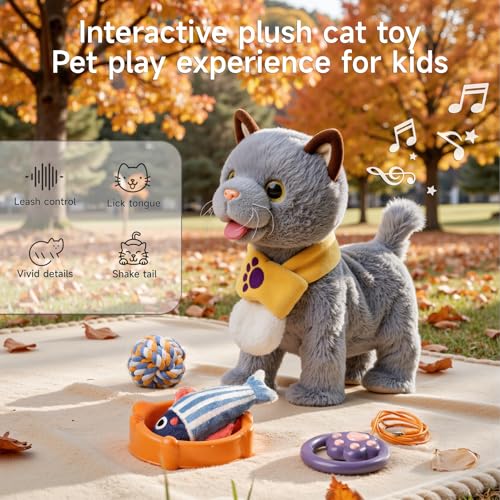 TUMAMA Walking Cat Toys, Cat Toys for Kids Age 2 3 4 5+ Years - color: Blue