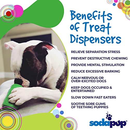 SodaPup Soda Can – Durable Dog Treat Dispenser & Chew Toy Made in USA from Non-Toxic, Pet Safe, Food Safe Natural Rubber Material for Mental Stimulation, Problem Chewing, Calming Nerves, & More - color: Can Toy Lemon Lime, size: Medium